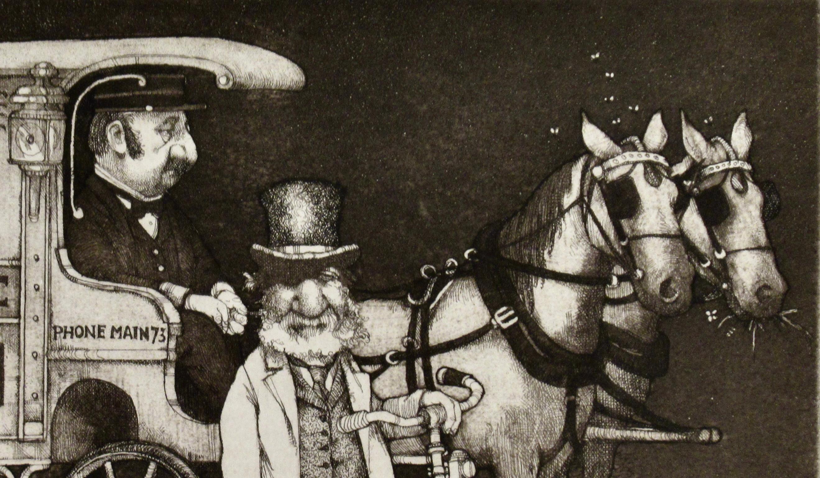 Not for Sale - Gray Figurative Print by Charles Bragg