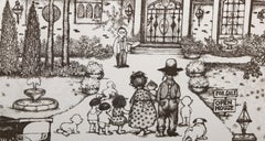 Open House, Folk Art Etching by Charles Bragg