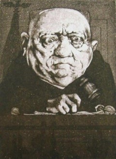 Peace Judge, Duotone Colored Lithograph, Charles Bragg