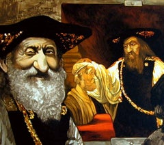 PORTRAIT OF REMBRANDT, Aristotle, Signed Lithograph, Satirical Artist Portrait