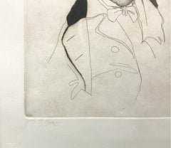 ROSSINI Etching on Paper, Signed, Framed, Late 20th Century