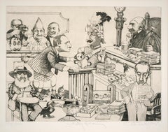 "Sanity Hearing" Satirical Etching