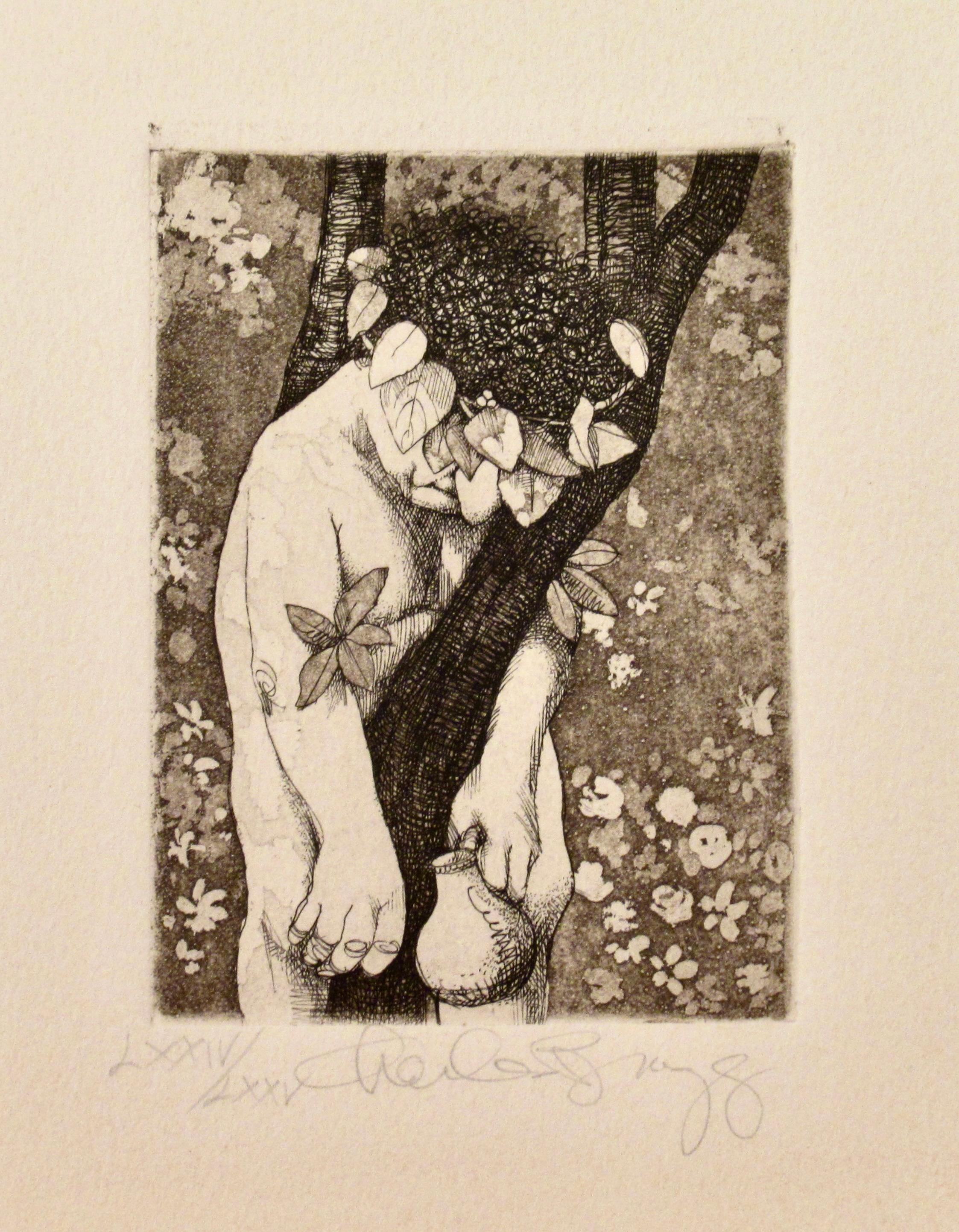 Charles Bragg Figurative Print - Sleeping Faun