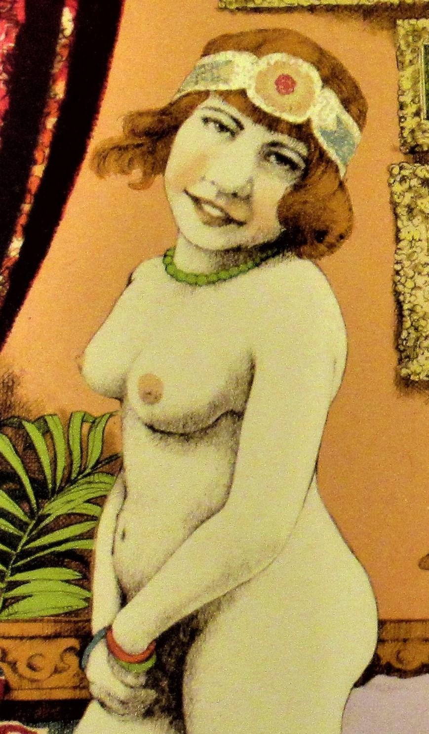 Der Künstler und sein Modell (Beige), Nude Print, von Charles Bragg