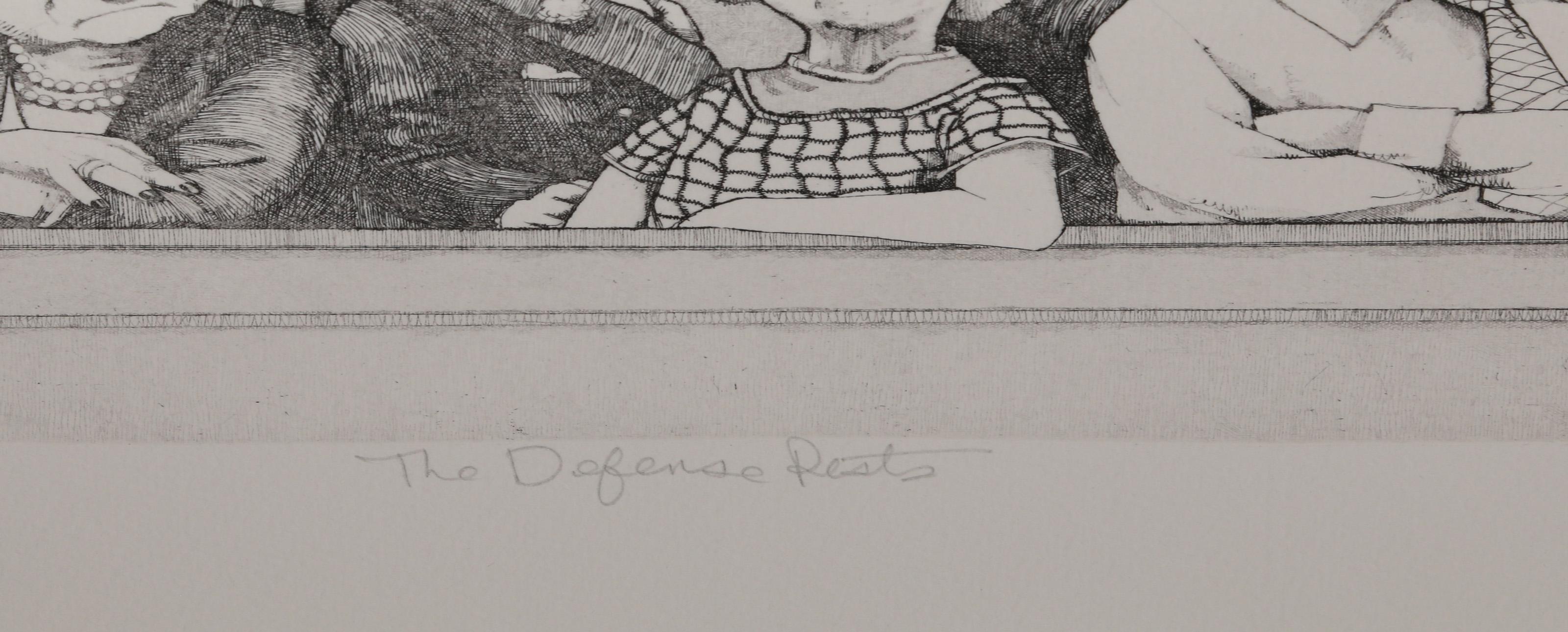 The Defense Rests, Caricature Etching by Charles Bragg For Sale 3