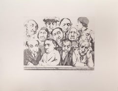 El jurado 2, aguafuerte caricaturesco de Charles Bragg