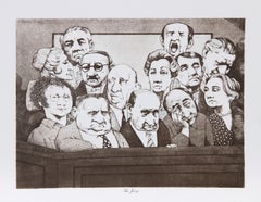 El jurado, litografía caricaturesca de Charles Bragg