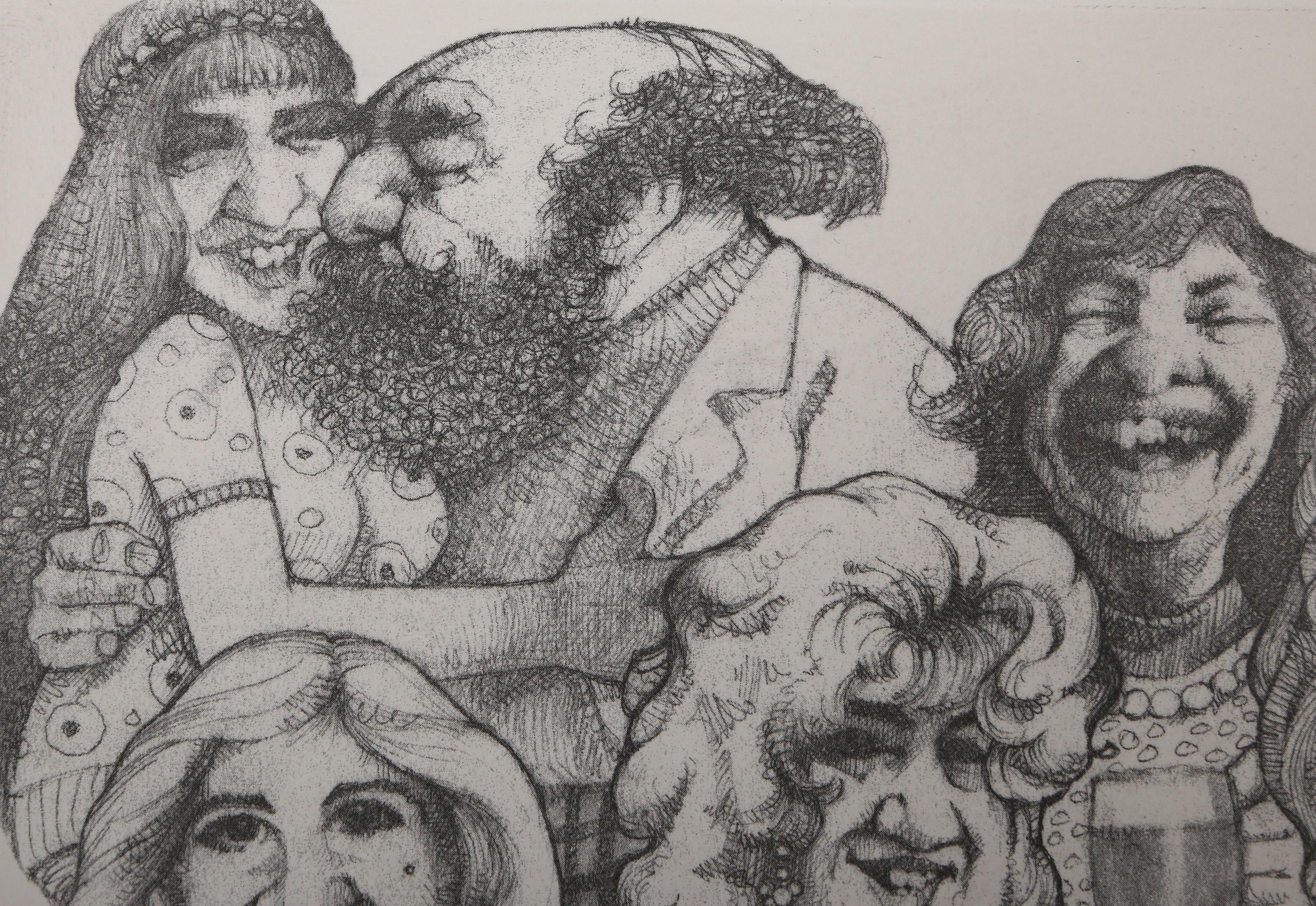 The Klondike Bar and Grill, Caricature Etching by Charles Bragg For Sale 1