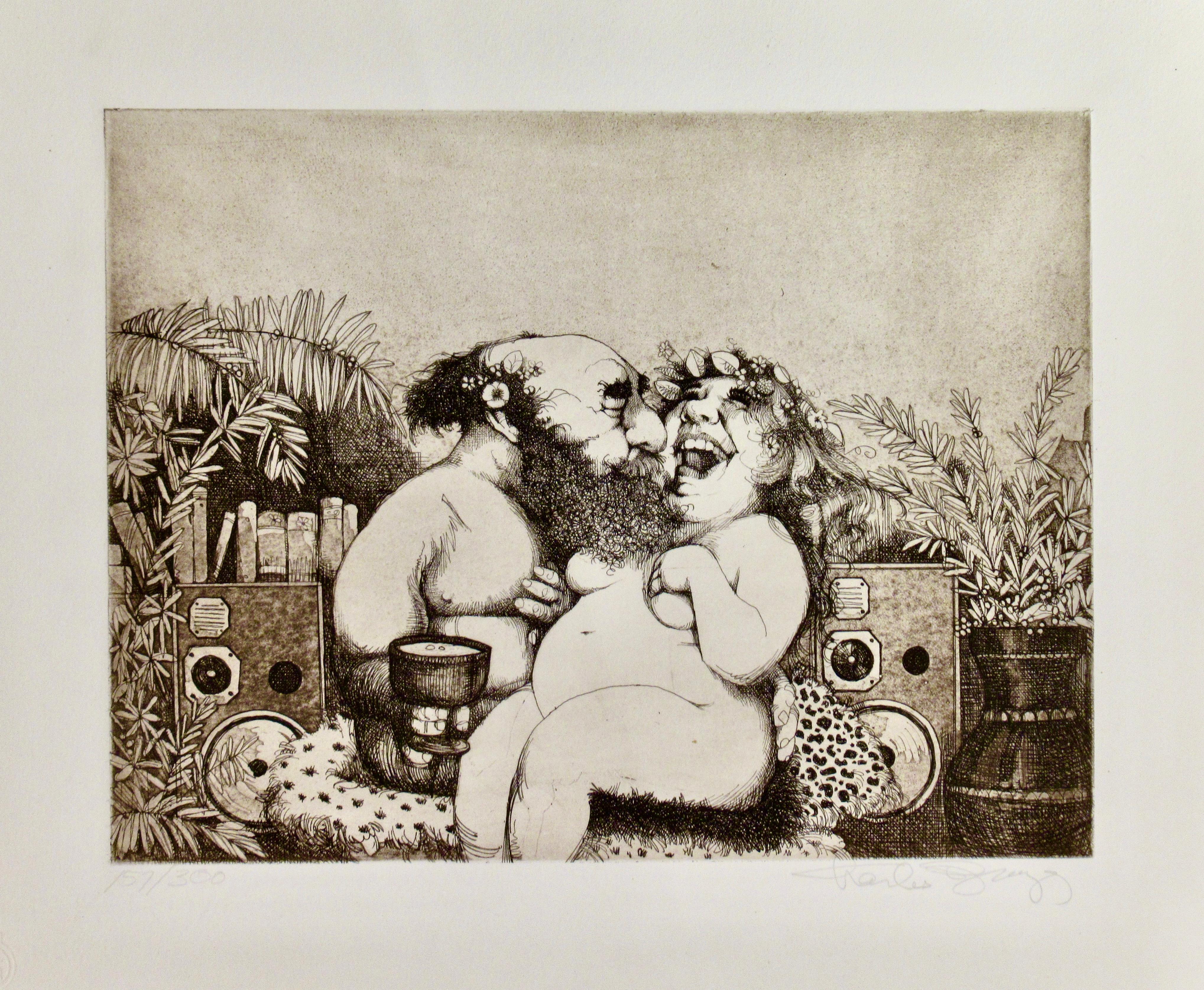 Charles Bragg Figurative Print - The Merry Couple