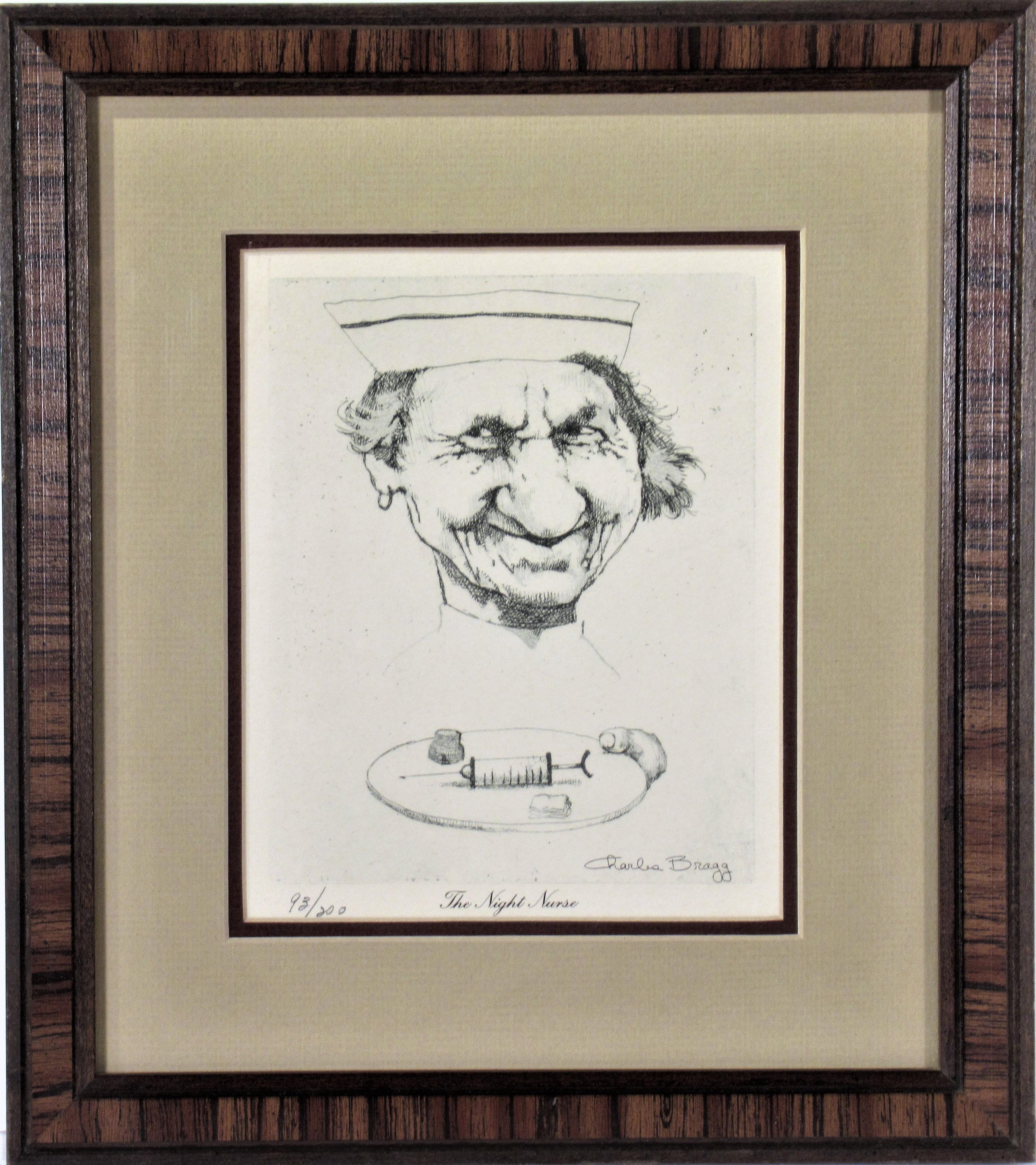 Charles Bragg Figurative Print - The Night Nurse
