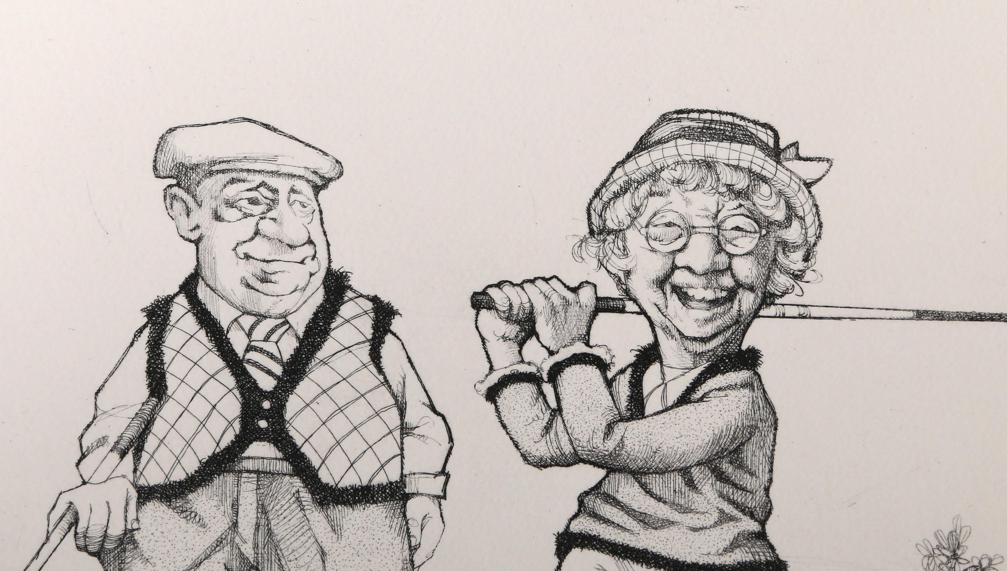 The Perfect Couple, Caricature Etching by Charles Bragg For Sale 1