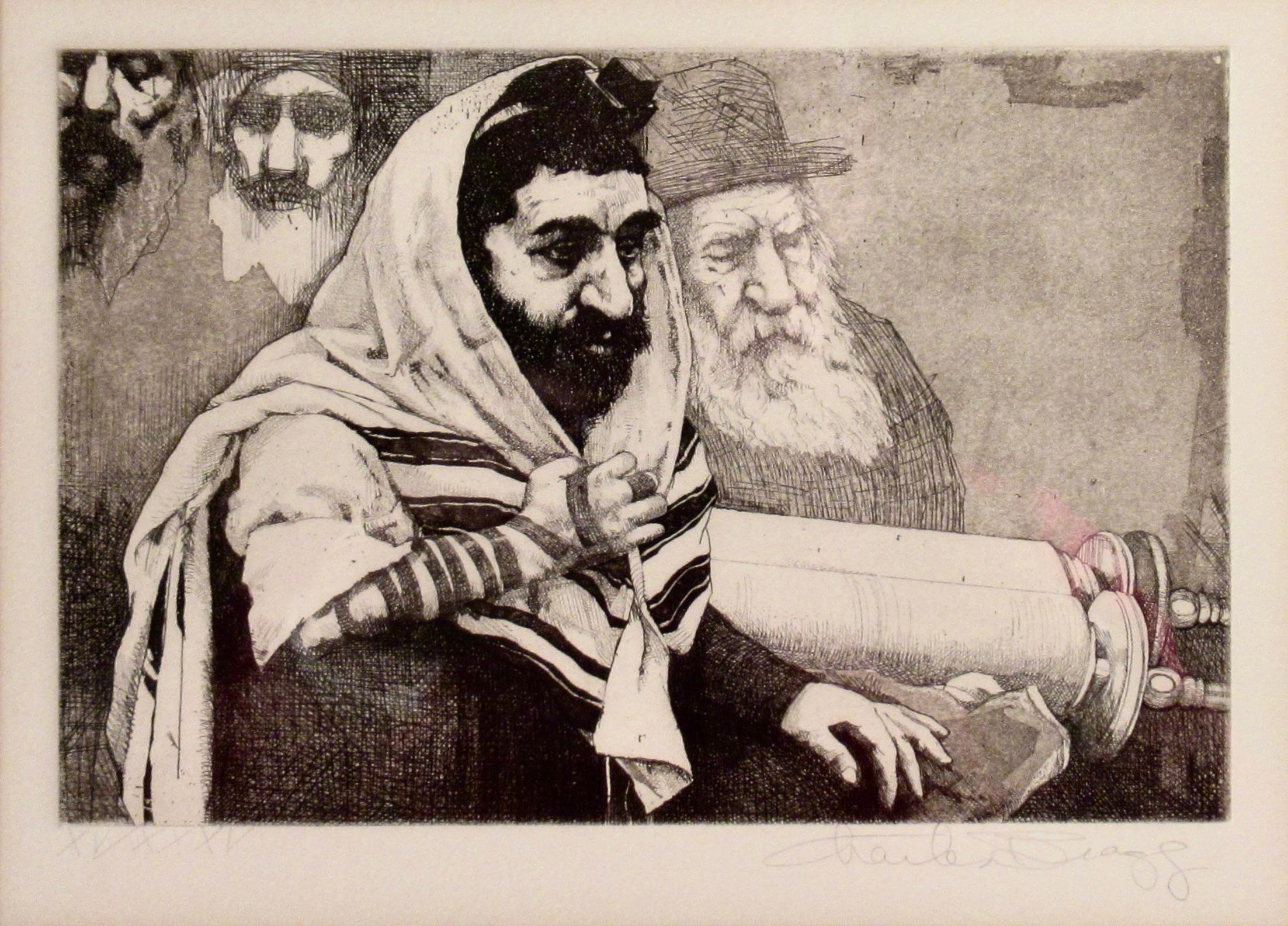 The Reading of the Torah - Print by Charles Bragg