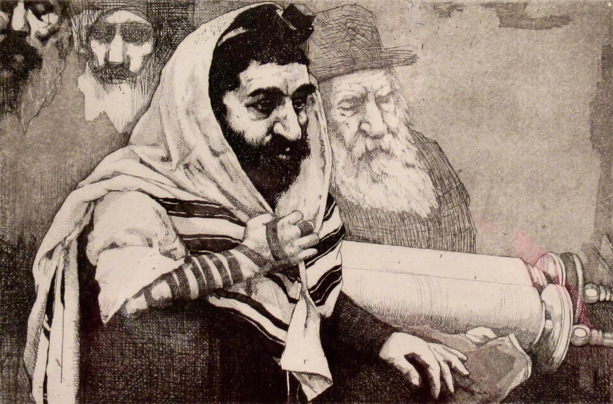 The Reading of the Torah - Other Art Style Print by Charles Bragg