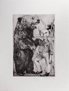 The Trophy, Caricature Etching by Charles Bragg