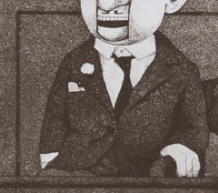 Witness, Karikatur-Lithographie von Charles Bragg