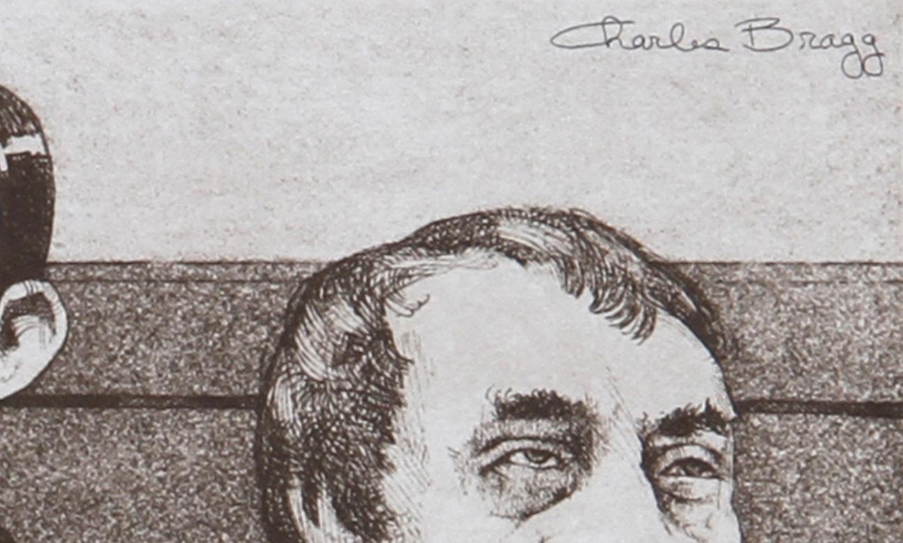 Testigo, litografía caricaturesca de Charles Bragg en venta 2