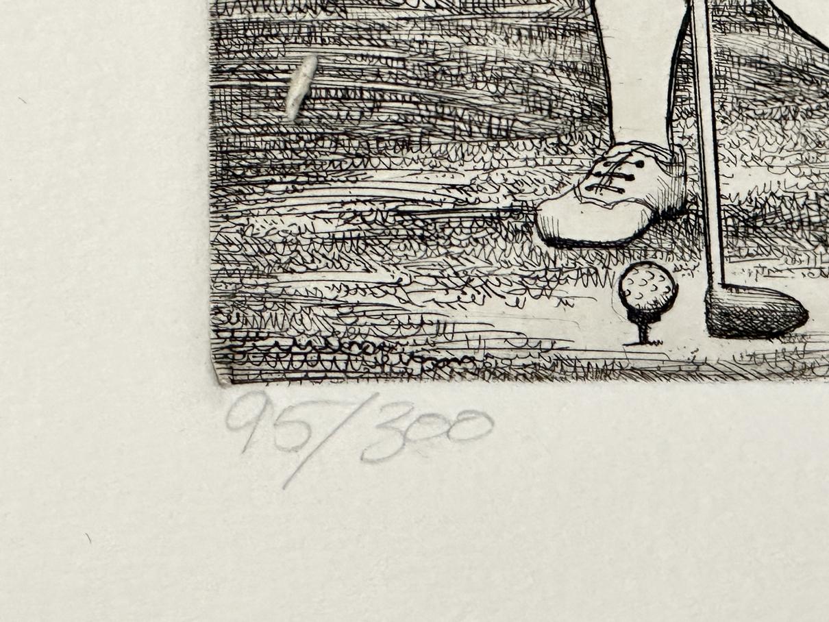 Signed Limited Edition Art Etching by Charles Bragg.
Women in Golf Suite : #18 
1988
Etching
13