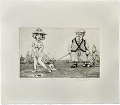 Retro Women in Golf #18 Signed Limited Edition Etching 1988 