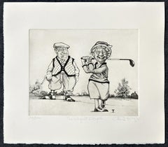 Women In Golf : The Perfect Couple 1988 Signed Limited Edition Art Etching