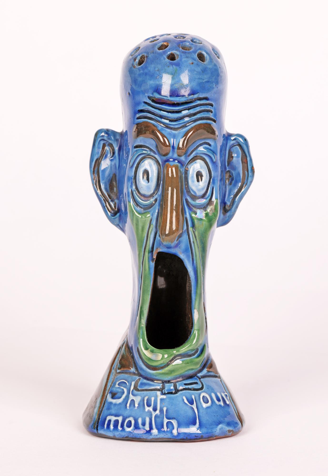 Charles Brannam Sgraffito Shut Your Mouth Grotesque Hatpin Holder 8