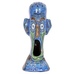 Charles Brannam Sgraffito Shut Your Mouth Grotesque Hatpin Holder