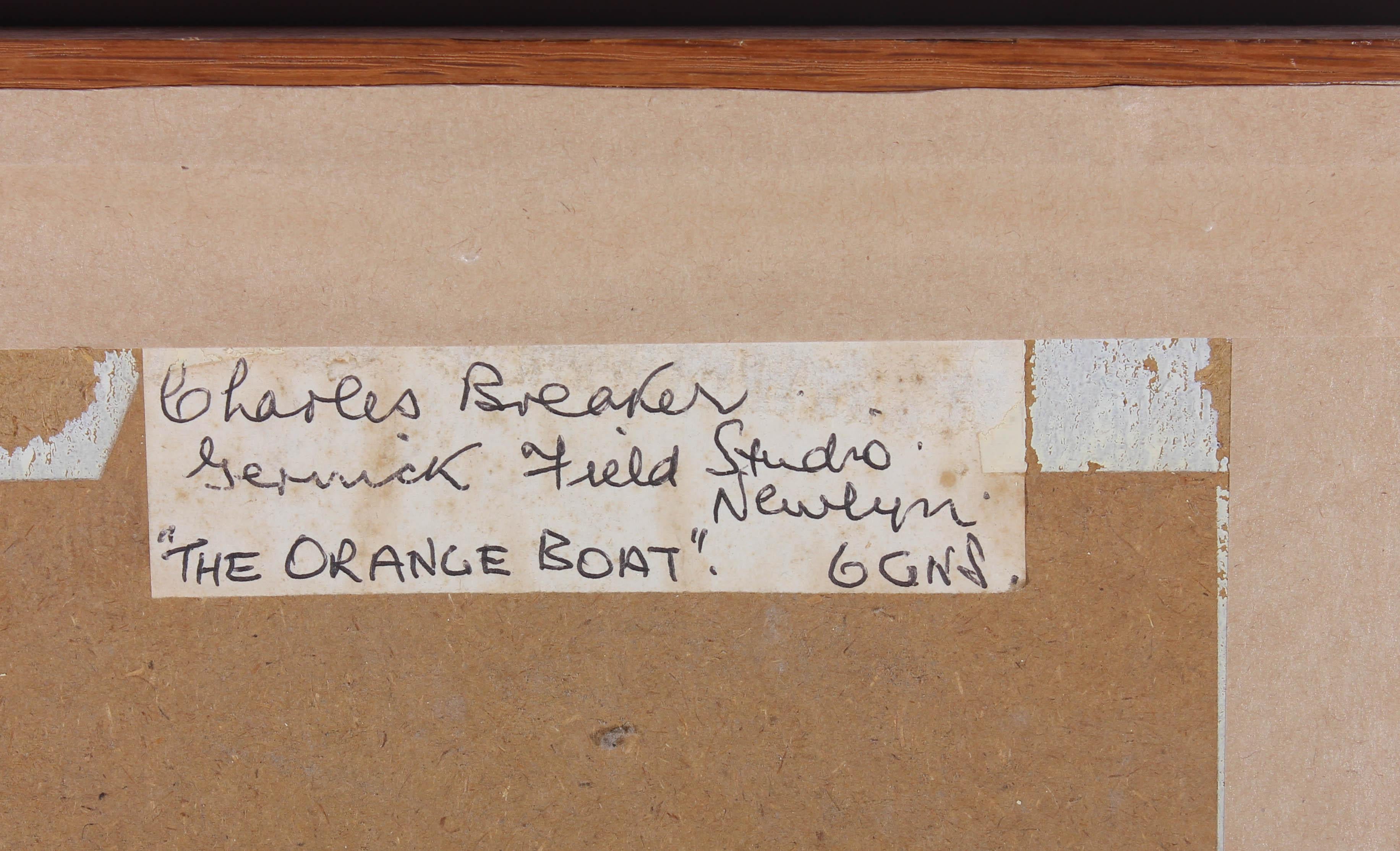 Charles Breaker (1906-1985) - Framed Mid 20th Century Acrylic, The Orange Boat For Sale 3
