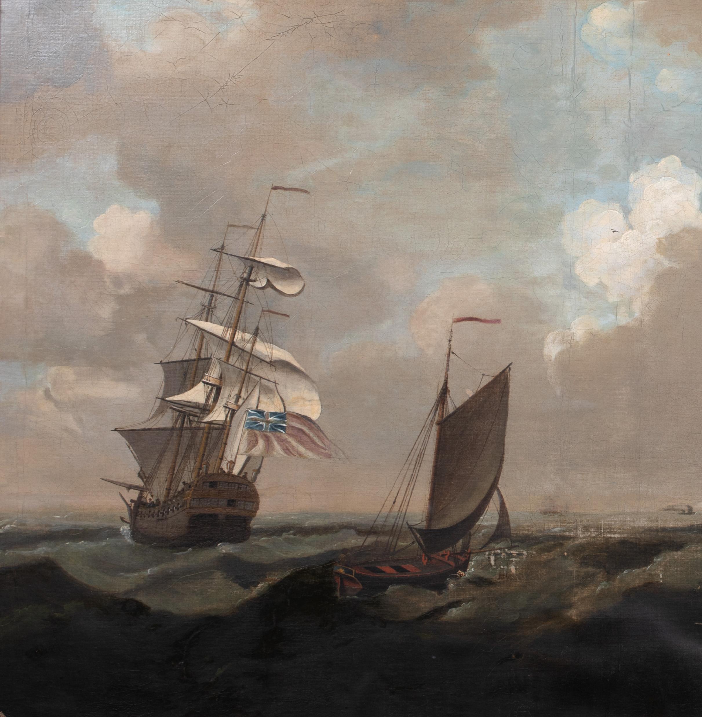 Squadrone della Royal Navy britannica in manovra al largo di Dover, XVIII secolo 1