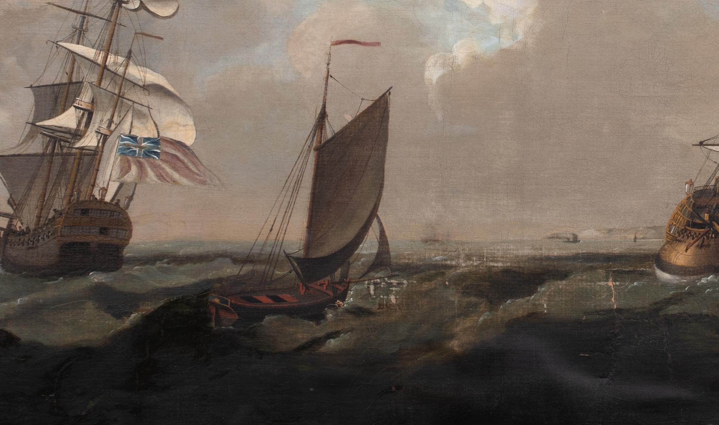 Squadrone della Royal Navy britannica in manovra al largo di Dover, XVIII secolo 2