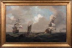 Squadrone della Royal Navy britannica in manovra al largo di Dover, XVIII secolo