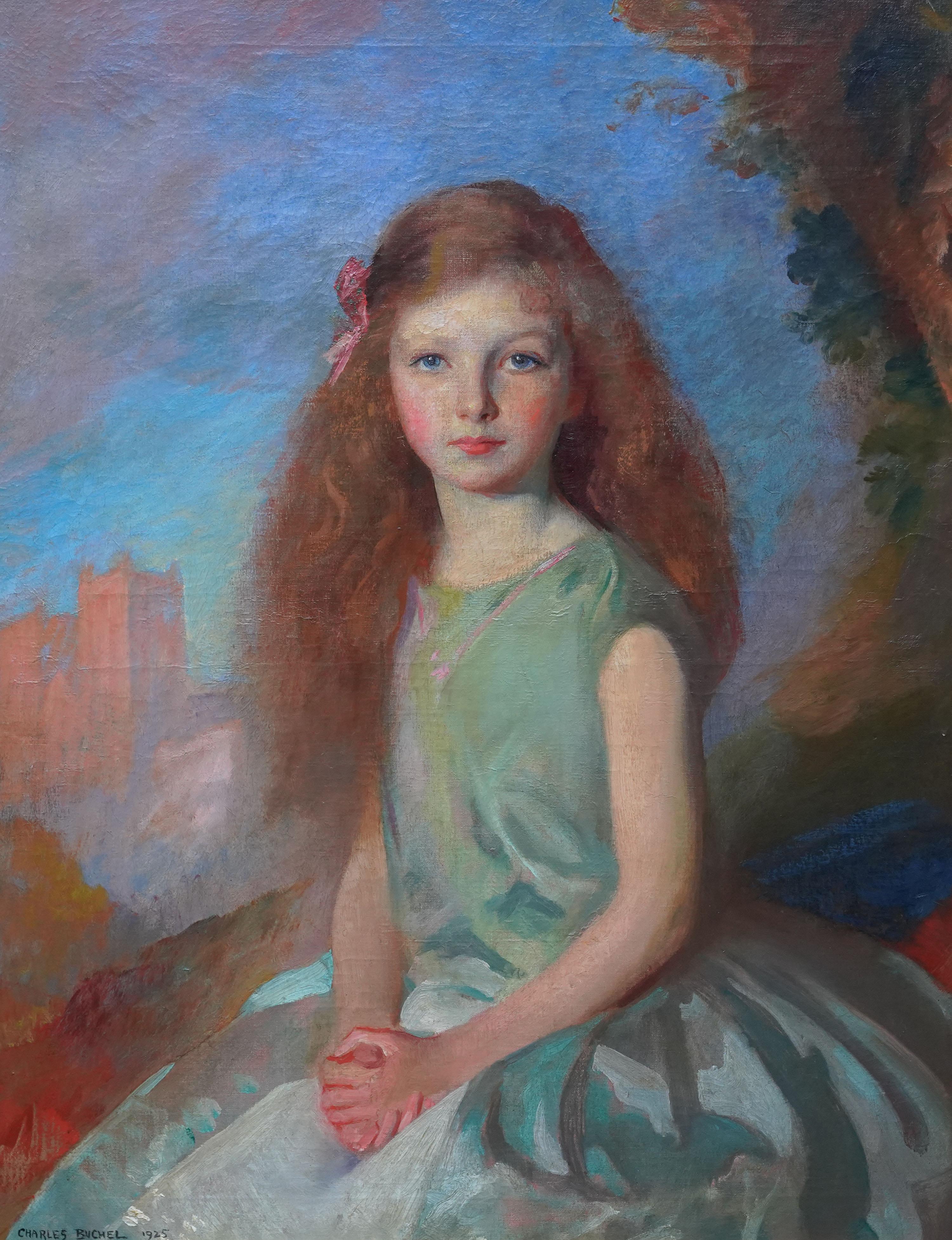 Retrato de Mary Haggie - Británico 1925 arte retrato paisaje pintura al óleo en venta 7