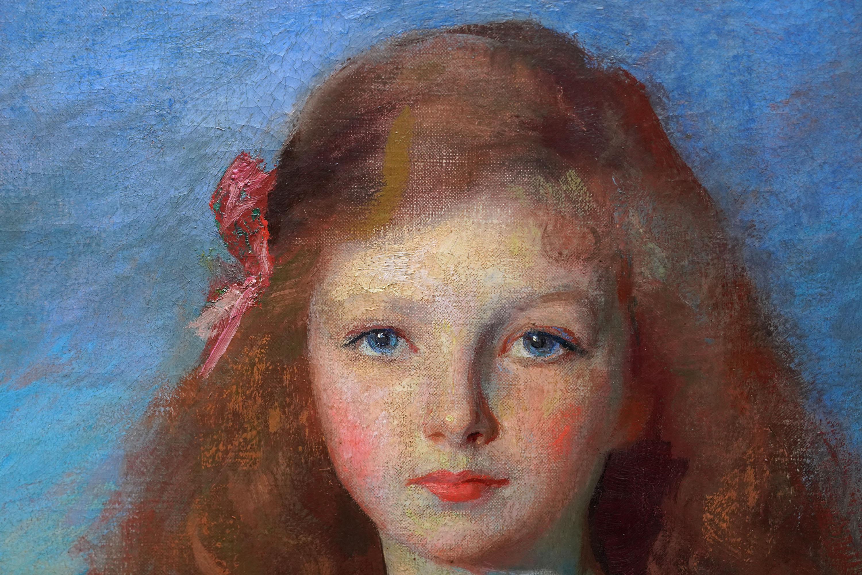 Retrato de Mary Haggie - Británico 1925 arte retrato paisaje pintura al óleo en venta 2