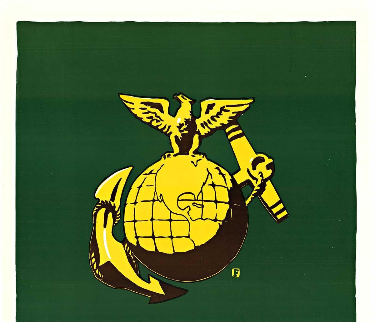 Originale Questo dispositivo significa U. S. Marines poster vintage della prima guerra mondiale - Print Nero di Charles Buckles Falls.  a.k.a. C. B. Falls