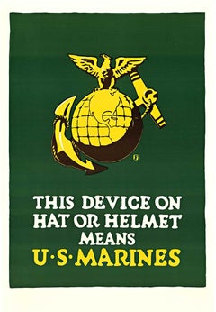 Original This Device Means U. S. Marines vintage WW1 poster