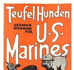 Original U. S. MARINES TEUFEL HUNDEN (Devil Dogs) vintage poster