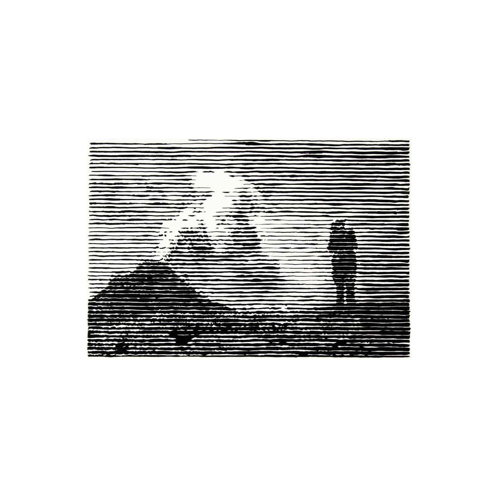 Charles Buckley Still-Life Painting - Eruption (Vesuvius), black and white painting 