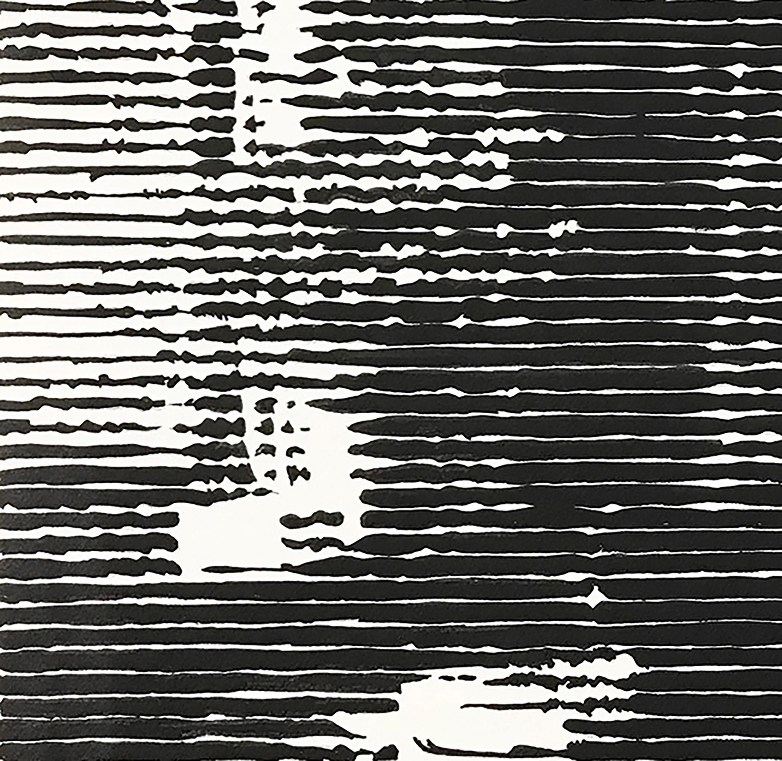 Sun Room, peinture en noir et blanc d'une salle de soleil - Contemporain Painting par Charles Buckley