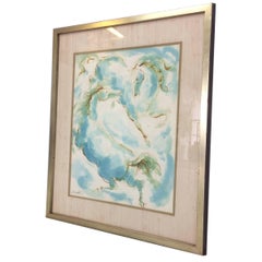 Charles Burdick Horses Watercolor Painting