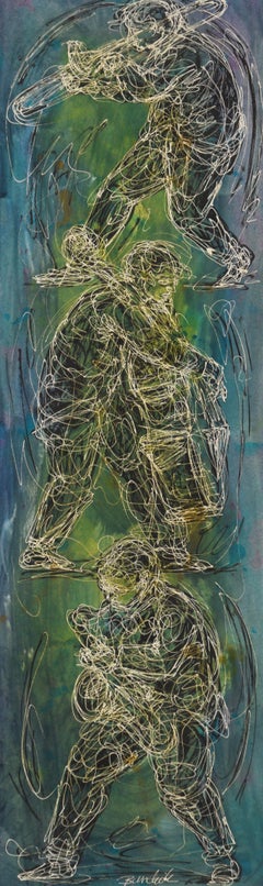 Los tres músicos - Témpera y acuarela sobre papel