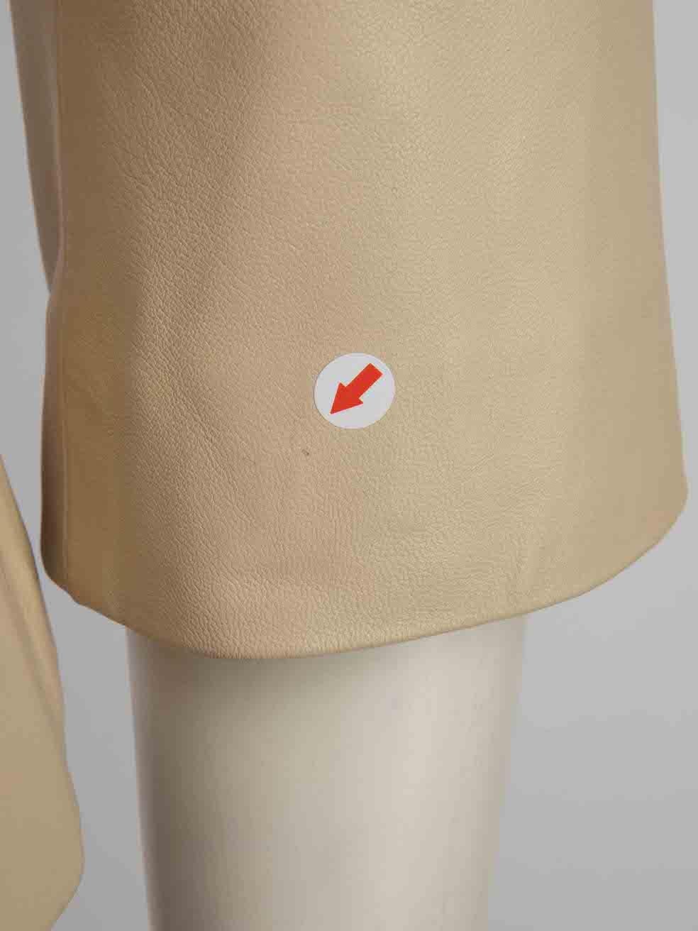 Women's Charles Calfun Beige Leather Cut Out Jacket Size M