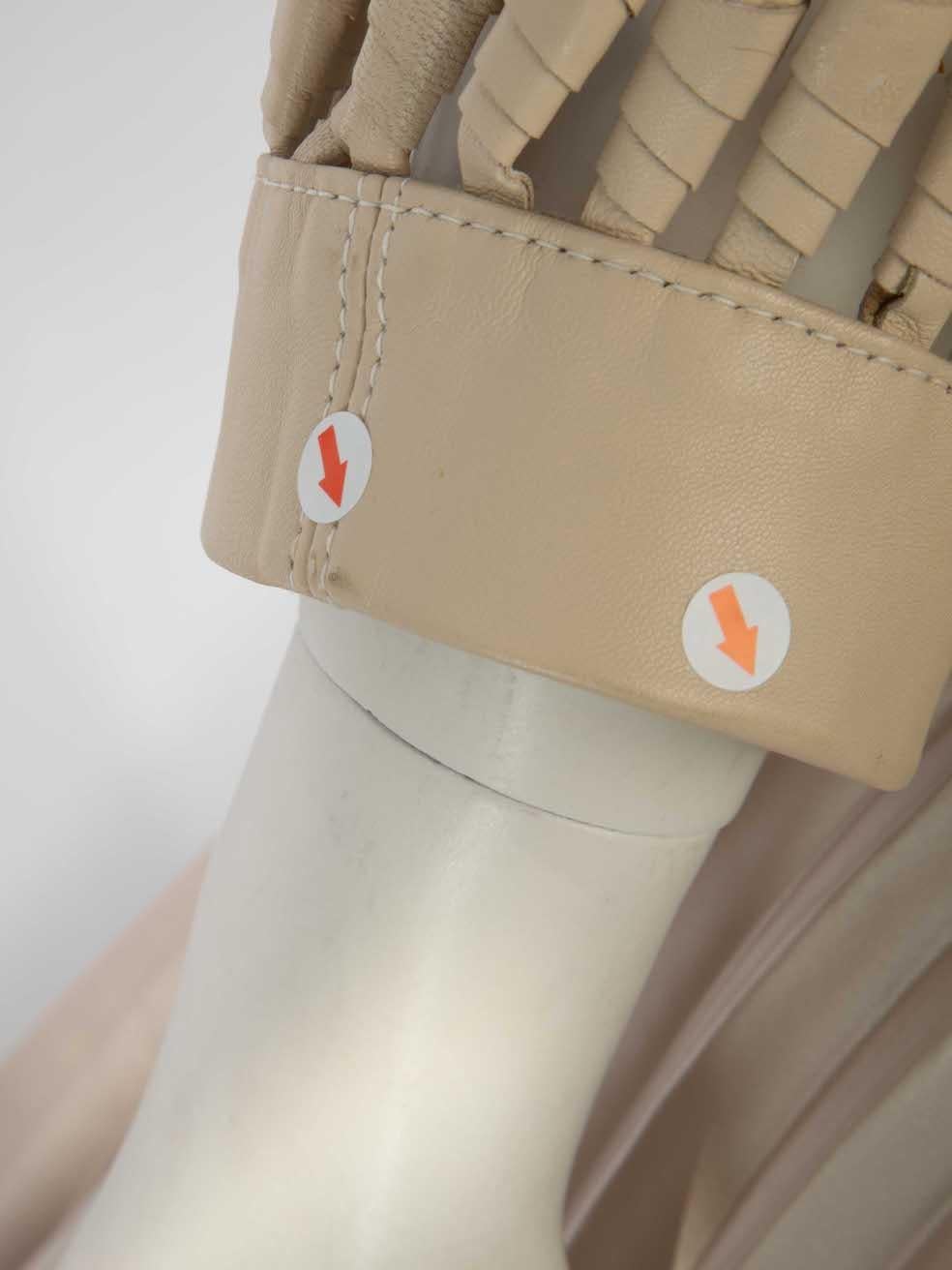 Charles Calfun Beige Leather Cut Out Jacket Size M 1