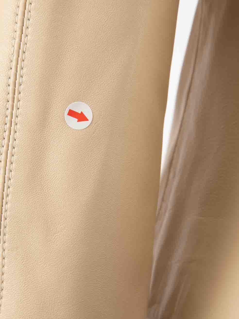 Charles Calfun Beige Leather Cut Out Jacket Size M 2
