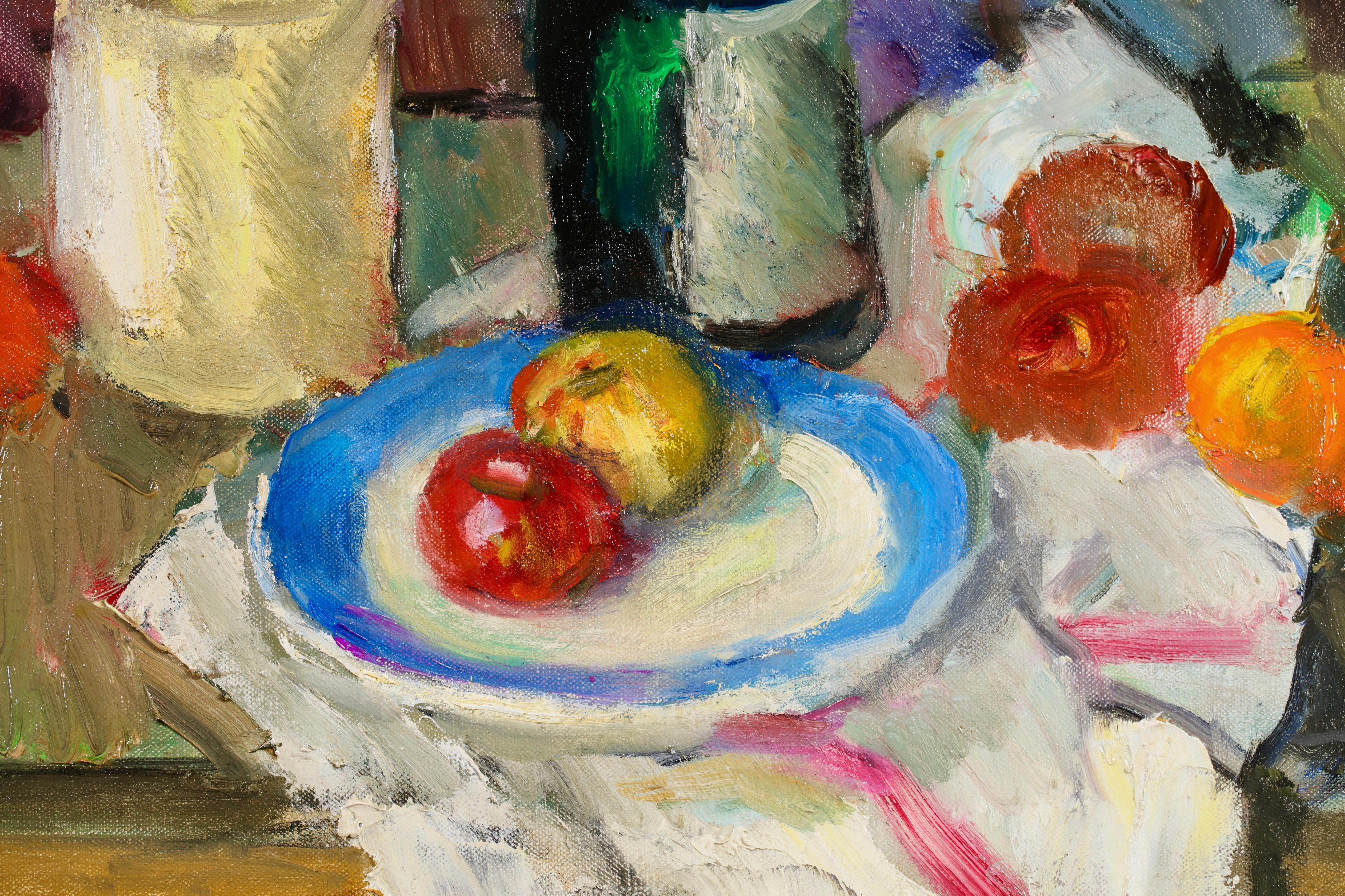 Assiette de fruits - Natura morta fauvista dipinta a olio da Charles Camoin in vendita 7