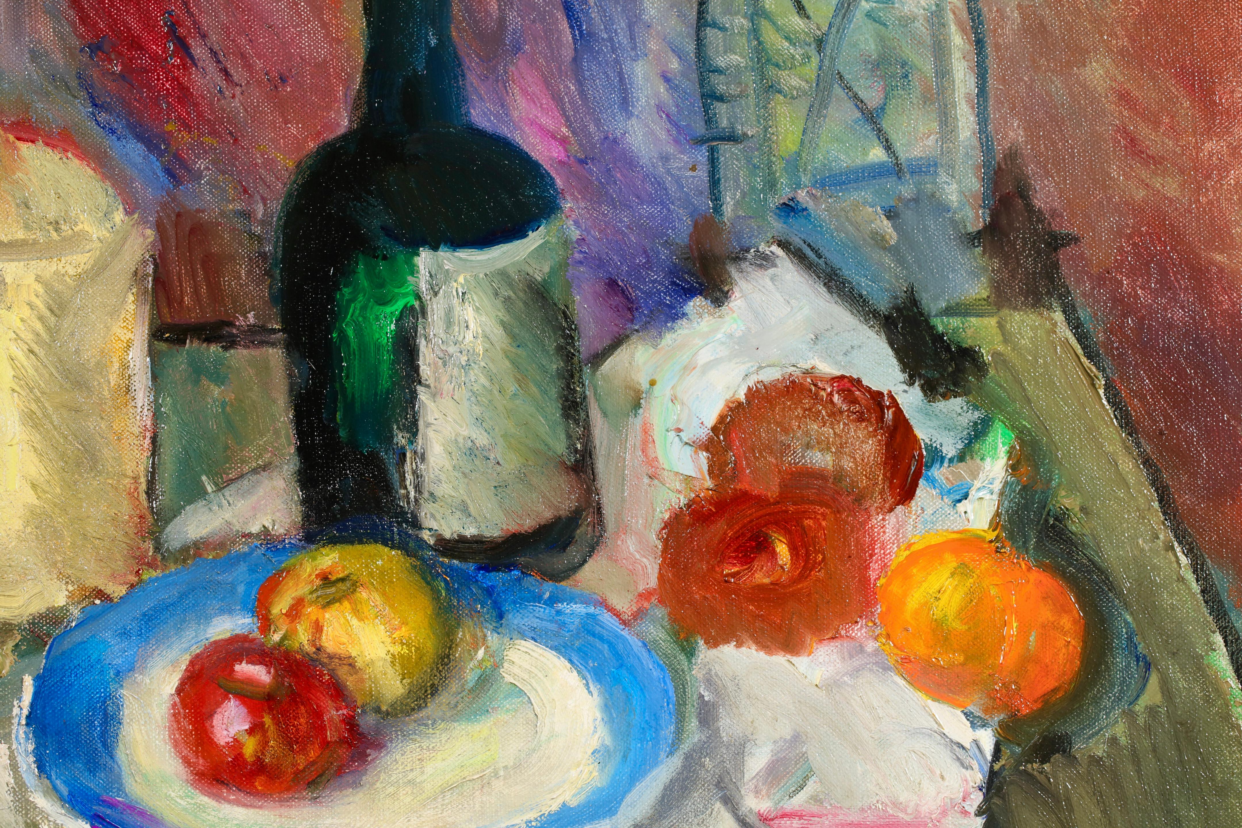 Assiette de fruits - Natura morta fauvista dipinta a olio da Charles Camoin in vendita 8