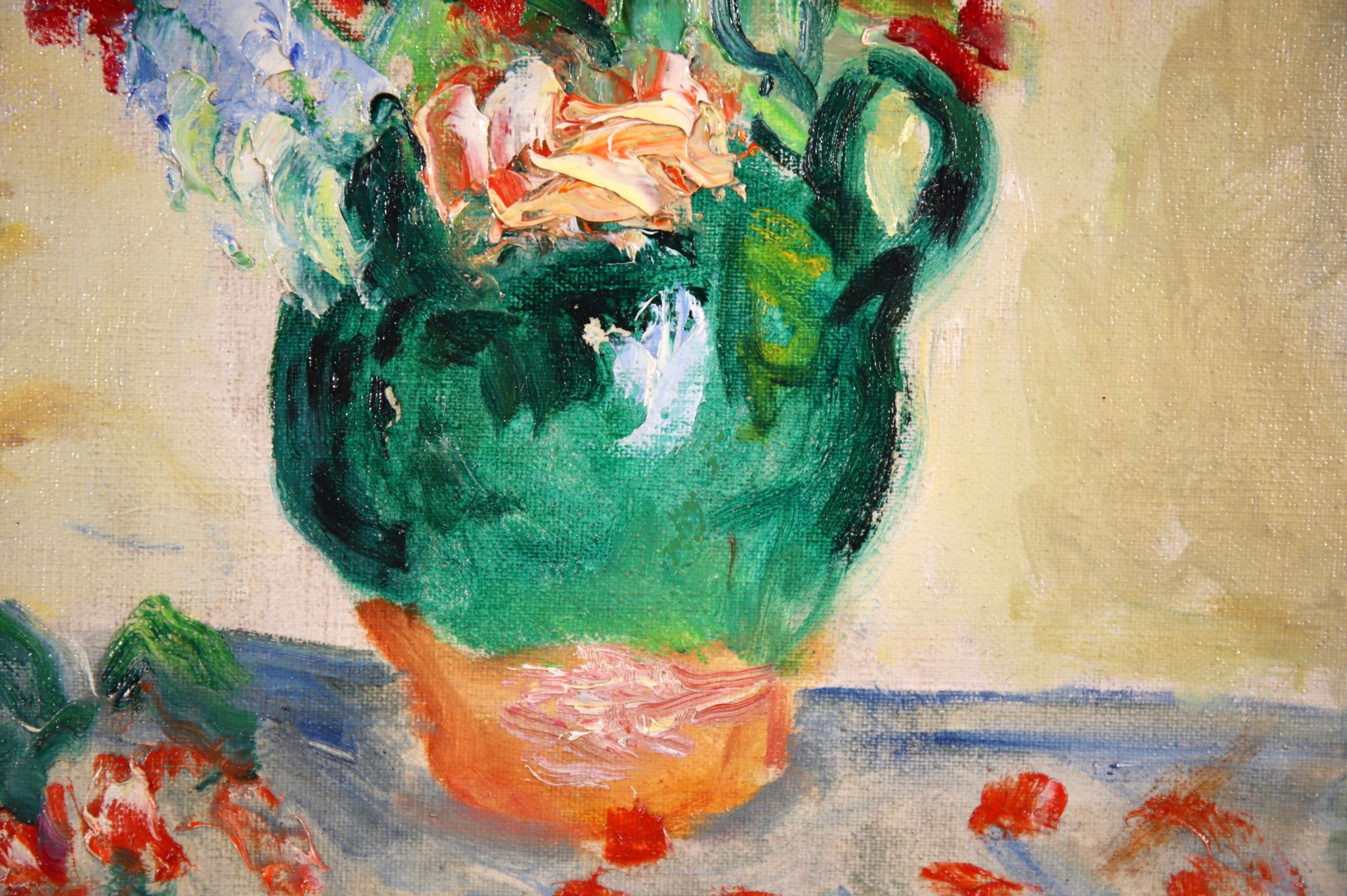 Bouquet de Fleurs - Fauvist Oil, Still Life Flowers in Vase by Charles Camoin  1