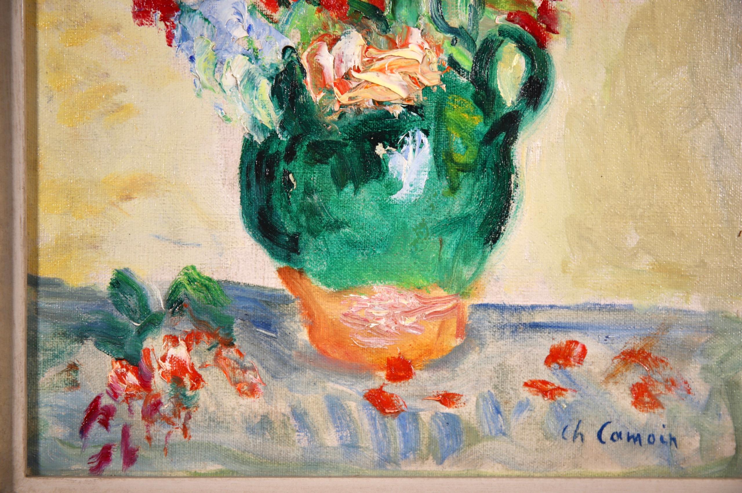 Bouquet de Fleurs - Fauvist Oil, Still Life Flowers in Vase by Charles Camoin  2