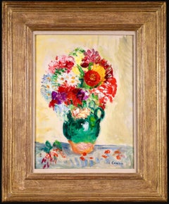 Bouquet de Fleurs - Fauvist Oil, Still Life Flowers in Vase by Charles Camoin 