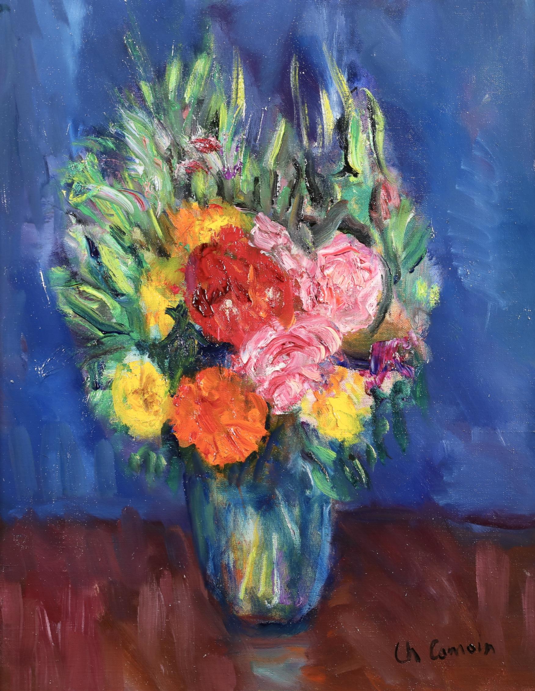 Flowers in a Vase - Fauvist Still Life Oil Painting by Charles Camoin 1