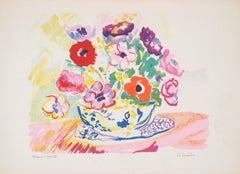 Colorful Bouquet - Original Lithograph - Signed