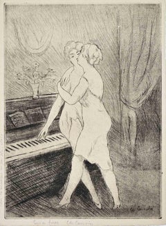 Charles Camoin - Les Deux Femmes au Piano - Etching by Charles Camoin - 1920 ca. Les Deux Femmes au Piano - Etching by Charles Camoin - 1920 ca.