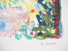 Mediterranean Landscape - Original Lithograph - Handsigned